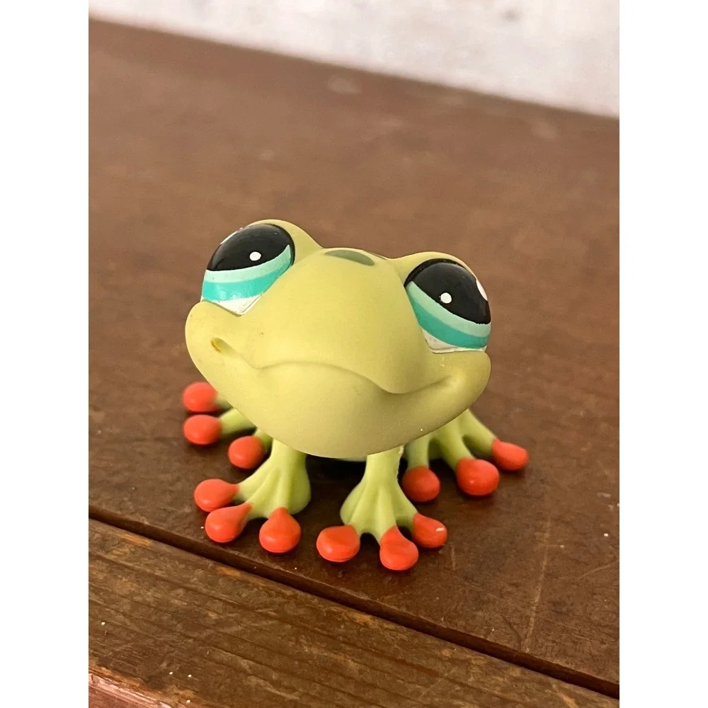 LPS Littlest Pet Shop Hasbro Green Orange Frog #805‎